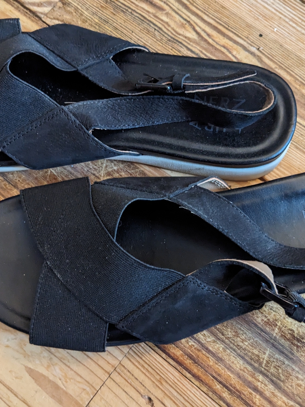 Naturalizer Black Crisscross Elastic Slingback Sandals - Picture 2 of 3